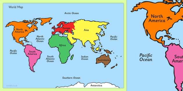 Montessori Colour Coded World Map Teacher Made