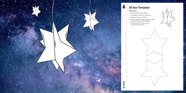 3D Star Template | Festivals and Events | Beyond - Twinkl