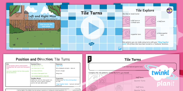 planit maths y1 position and direction lesson pack turns 1