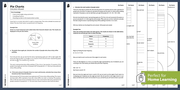 👉 Pie Charts KS3 Walkthrough Worksheet | Beyond Maths