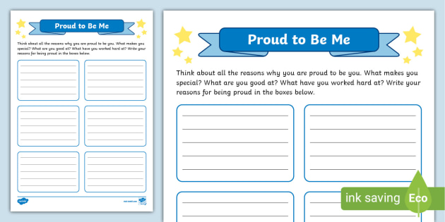 Proud to Be Me Activity Sheet (Teacher-Made)