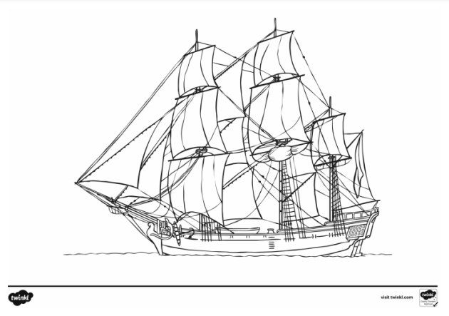 FREE! - Australian Colonies Ship Colouring | Colouring Sheet