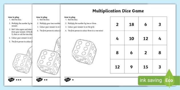 Roll and Win Addition Dice Game: 2 or 3 dice, equations, simple