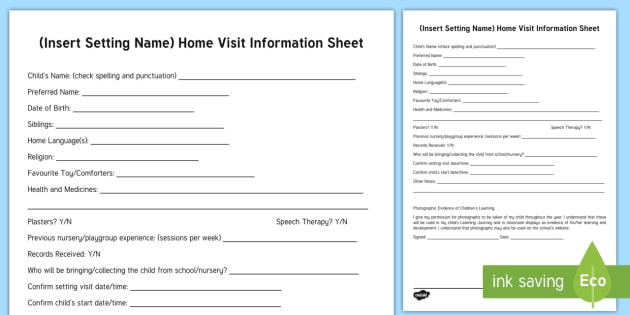 primary home visit form pdf