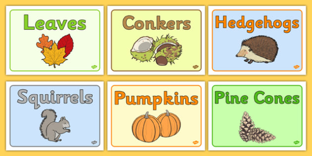 Editable Class Group Signs (Autumn) - Autumn, group signs, group