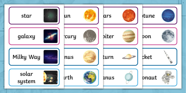 Cool Space & Astronomy Vocabulary Words for Kids