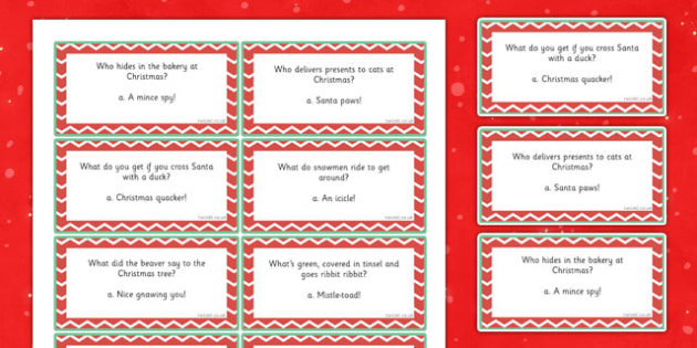 Christmas Cracker Jokes Printable teacher Made 