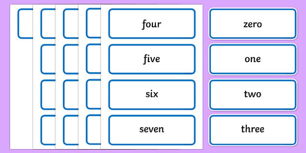 Numeral, Number Word and Quantity Matching Cards - Twinkl