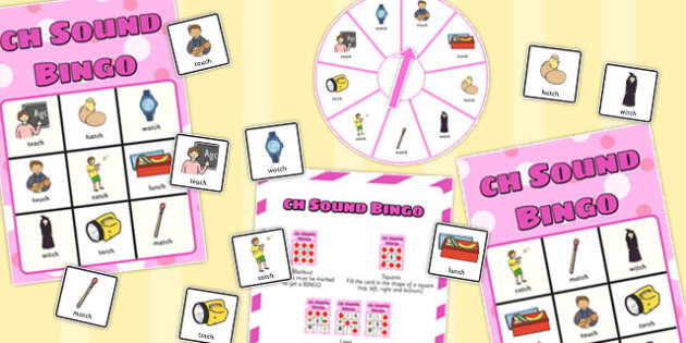 Final Ch Sound Spinner Bingo Teacher Made