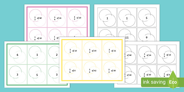 fraction of amounts bingo