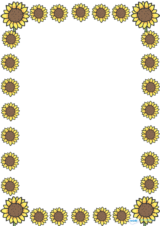 Sunflower Full Page Borders - page border, border, frame