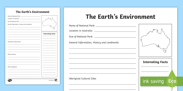 The Earth's Environment - Information Report Fact File