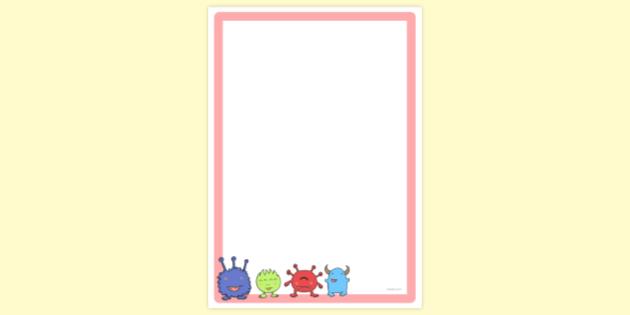 FREE! - Building Monsters Page Border | Page Borders