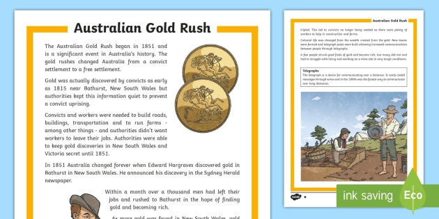 thesis statement on the gold rush