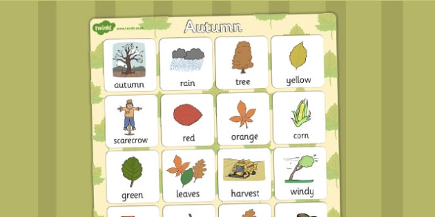 Autumn Vocabulary Poster (teacher made)