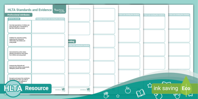 FREE! - HLTA Standards and Evidence (teacher made)
