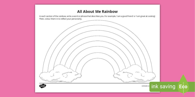 Older Learners: All about Me Rainbow Worksheet