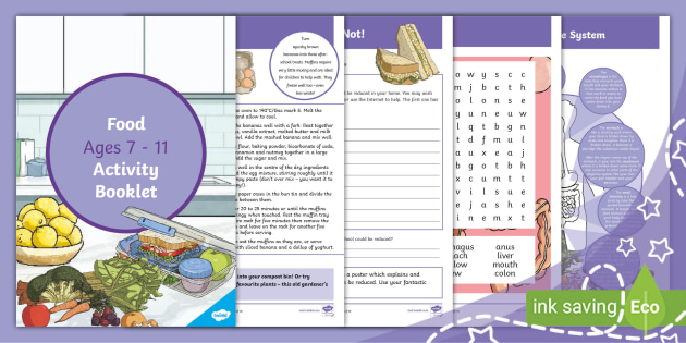 Food-Themed Activity Booklet (ages 9-11) (teacher made)