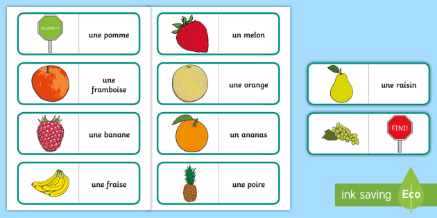 Different Fruit Card Game French - French Games, french card