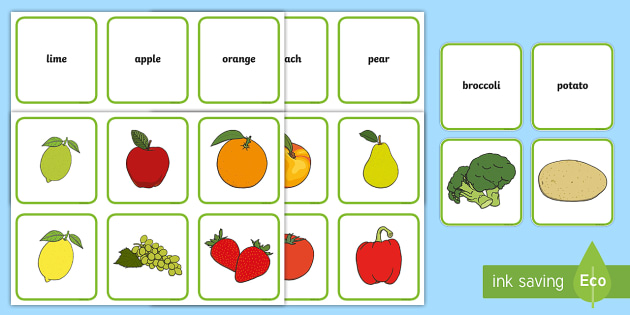 Play 2-player matching game - fruits and vegetables - Online & Free