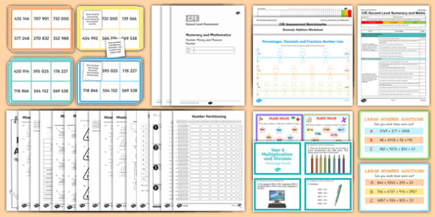 Second Level Number and Number Processes Resource Pack