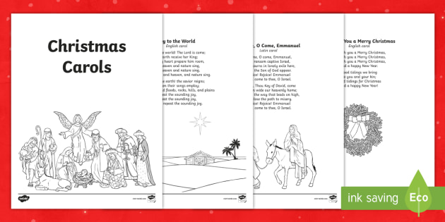 Christmas Carols Booklet  Printable  Twinkl (teacher made)