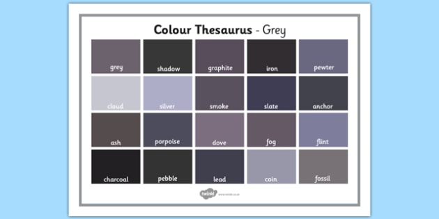 Colour Thesaurus Word Mat Grey