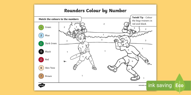 FREE! - Rounders Colour by Number (teacher made)