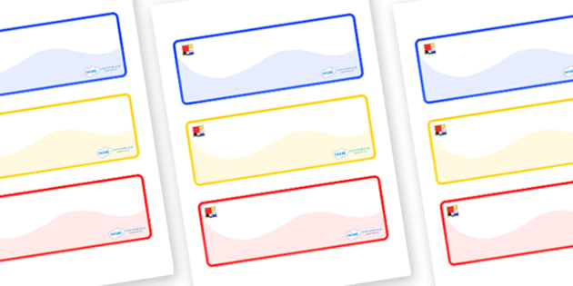 FREE! - Mondrian Themed Editable Drawer-Peg-Name Labels (Colourful)