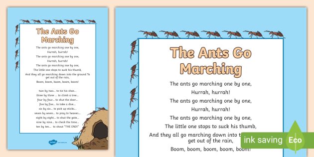 Nursery Rhymes - The Ants Go Marching - EYFS (teacher made)