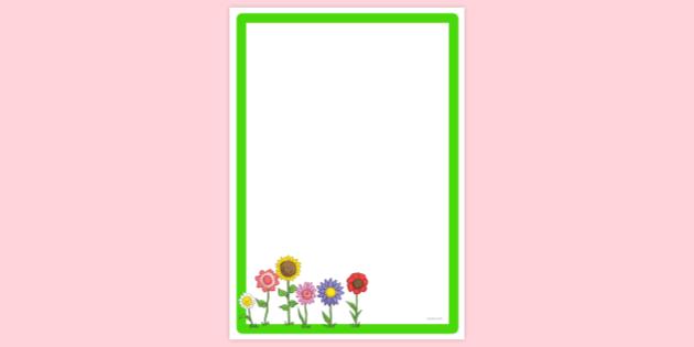 FREE! - Simple Blank Flower Page Border Printable | Twinkl