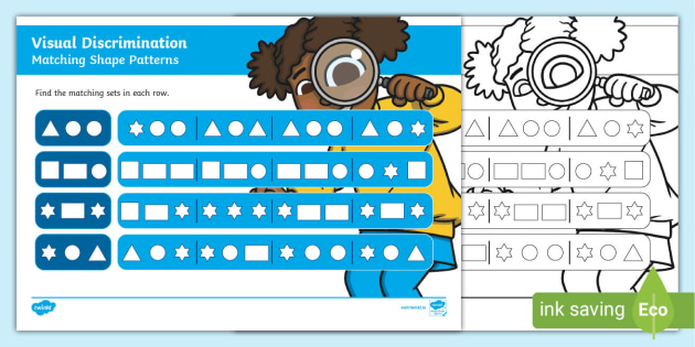 Visual Discrimination Matching Shape Patterns (teacher made)