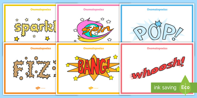 handwriting assessment ks3 onomatopoeia,  Onomatopoeia Posters display,  poster Display