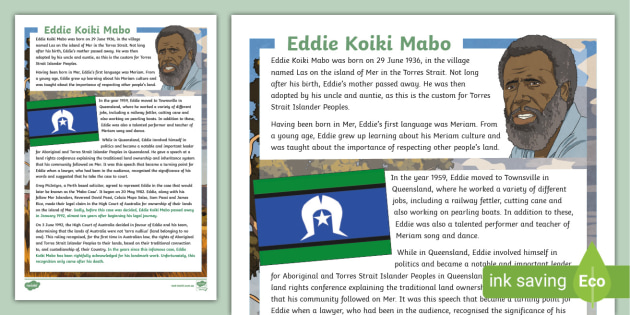 Who is Eddie Mabo? - Twinkl Teaching Wiki - Twinkl