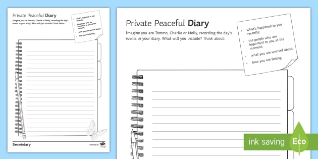Private Peaceful Diary Activity