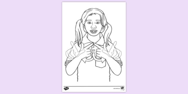 FREE! - BSL Child Language Colouring Sheet | Colouring Sheets