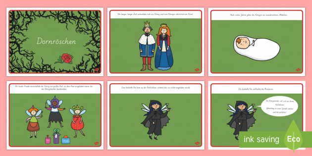 Dornröschen Geschichte auf Poster DIN A4 (teacher made)