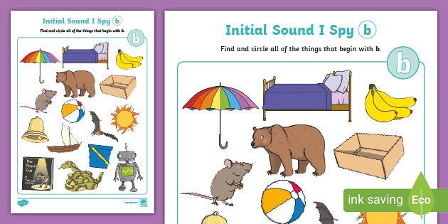 Things That Begin With b I Spy Activity EYFS Resource