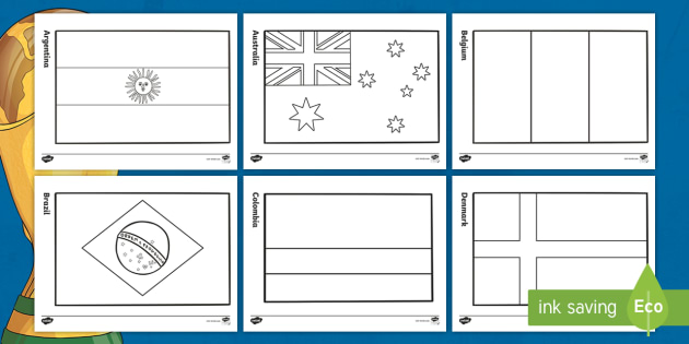 World Cup Flags Coloring Sheets