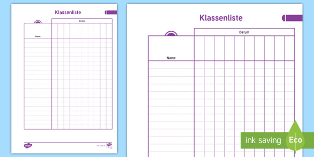 Klassenliste für Lehrer (teacher made)