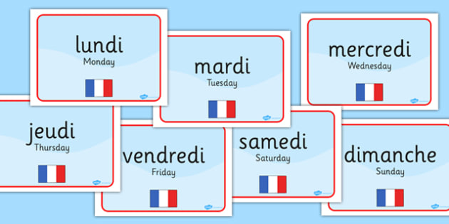 French Lesson Days of the Week | Days of the Week Posters