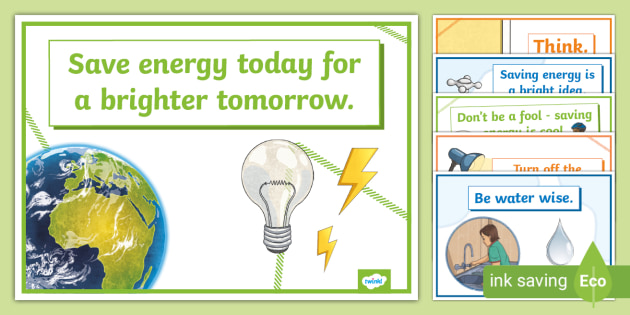 Energy-Saving Slogans Poster Display Pack KS2 - Twinkl