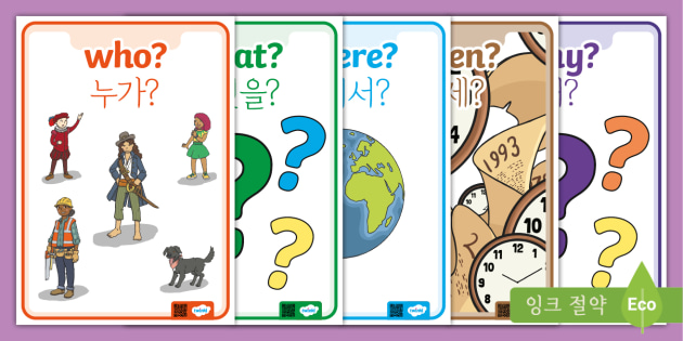 Who, What, Where, When Display Posters (teacher made)