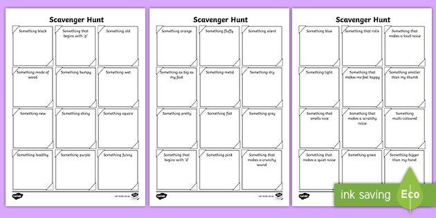 Fill In Blank Free Editable Scavenger Hunt Template