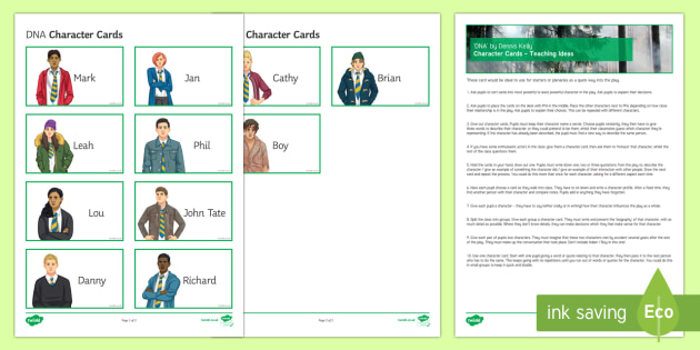 Gcse Dna Character Cards Pack Teacher Made