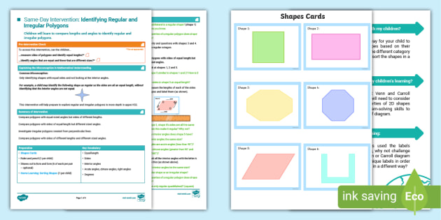 👉 Y4 Intervention: Identifying Regular and Irregular Polygons