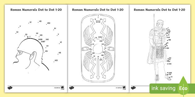 20 roman numerals 1 to Free Printable