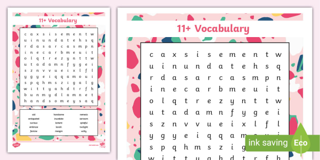 11+ Vocabulary Word Search 8 (teacher made)