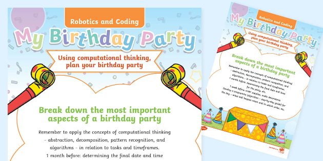Robotics and Coding - Computational Thinking - My Birthday Party
