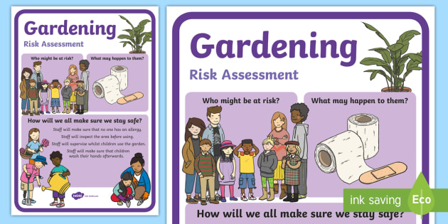 Outdoor Learning Gardening Risk Assessment Display Poster